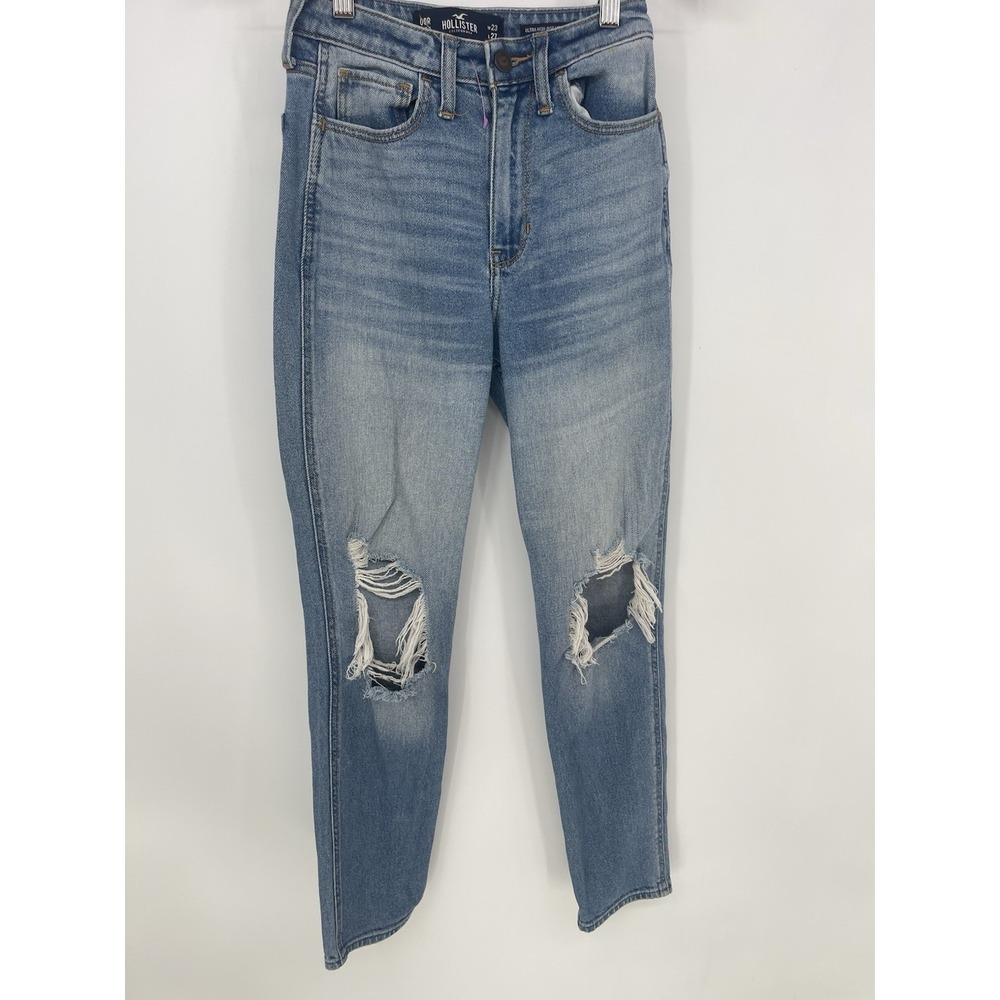 Hollister Co Jeans Womens Size 00R Ultra High-Rise Mom Jean Blue Denim Q0007